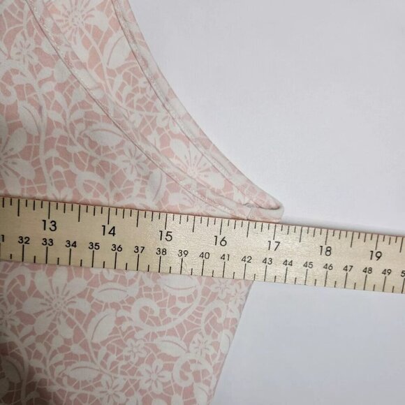 P.JAMAS Pima Cotton Short Gown White Pink Flowers Sleeveless Sz Large - Picture 4 of 7